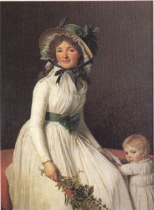 Jacques-Louis  David Emilie Seriziat nee Pecoul and Her Son Emil Born in 1793 (mk05) oil painting image